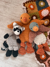 Load image into Gallery viewer, Mini Racoon Crochet Lovey Toy
