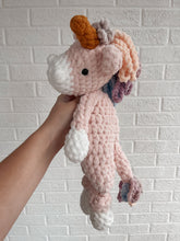 Load image into Gallery viewer, Little Unicorn Crochet Lovey Toy
