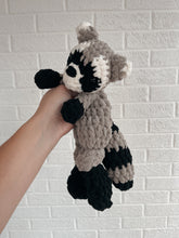 Load image into Gallery viewer, Mini Racoon Crochet Lovey Toy
