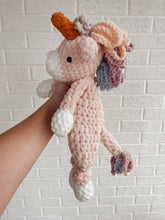 Load image into Gallery viewer, Little Unicorn Crochet Lovey Toy
