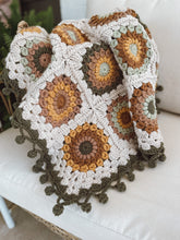 Load image into Gallery viewer, The August Blanket - Sunburst granny square blanket
