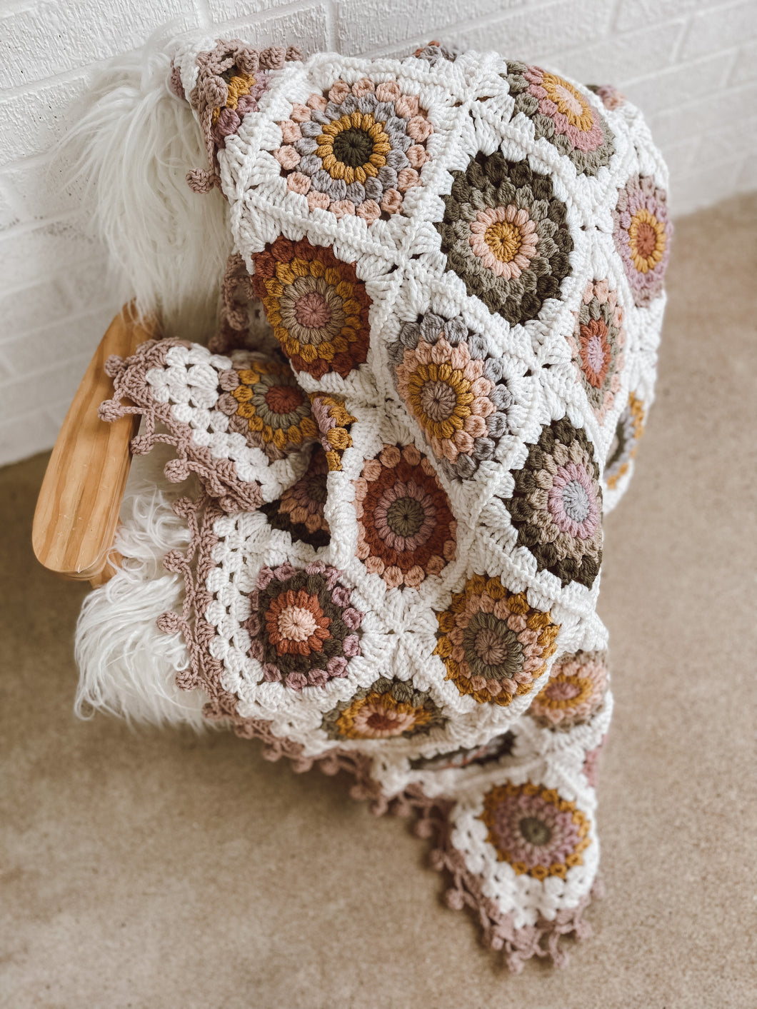 ☀️SIENNA ☀️ Sunburst granny square blanket