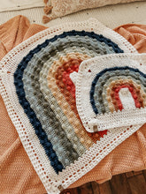 Load image into Gallery viewer, Crochet custom color rainbow blanket and lovey
