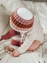 Load image into Gallery viewer, Crochet rainbow bonnet | boy or girl
