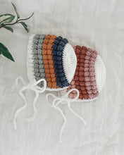 Load image into Gallery viewer, Crochet rainbow bonnet | boy or girl
